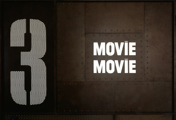 a sign that says movie movie on it